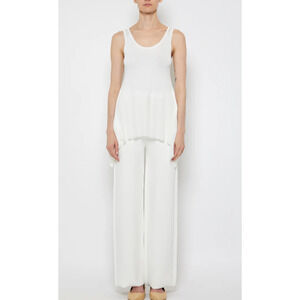 Prabal Gurung Sheer & Opaque Ribbed Peplum Shell Tank – Size M